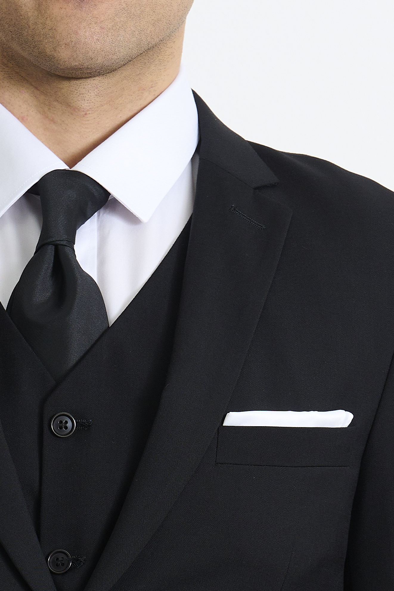 Men's Black Suit, Black Dress Shirt, Black Leather Loafers, Hot Pink Pocket  Square | Lookastic