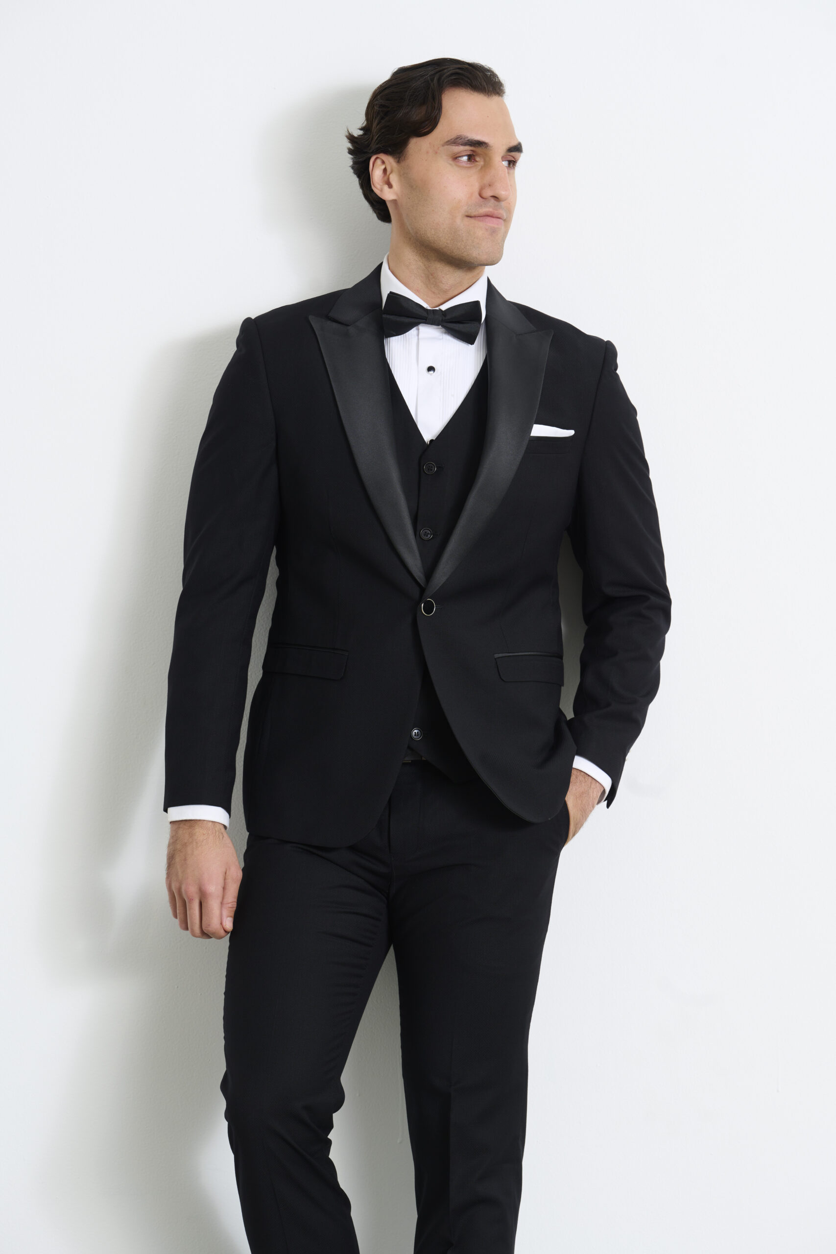Suitor | Black Tuxedo Peak Lapel Hire | Suit & Tuxedo Rentals | Suitor